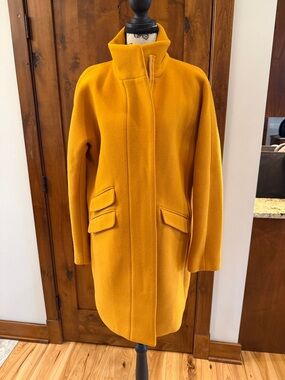 J.Crew Nello Gori Italian Stadium Coat Mustard Yellow Size 6